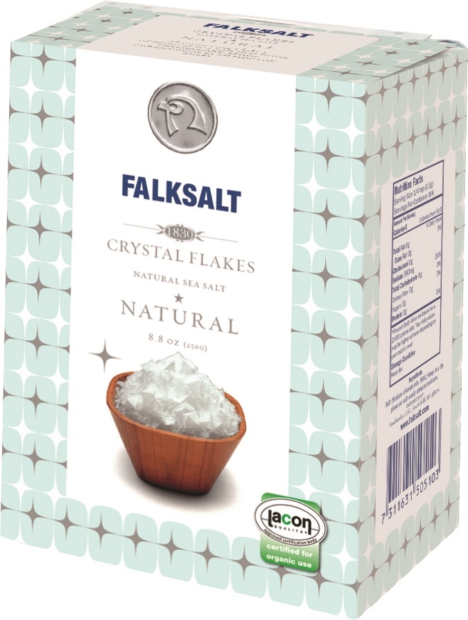 Falksalt Natural Crystal Sea Salt Flakes, 8.8 Ounce -- 12 per case.