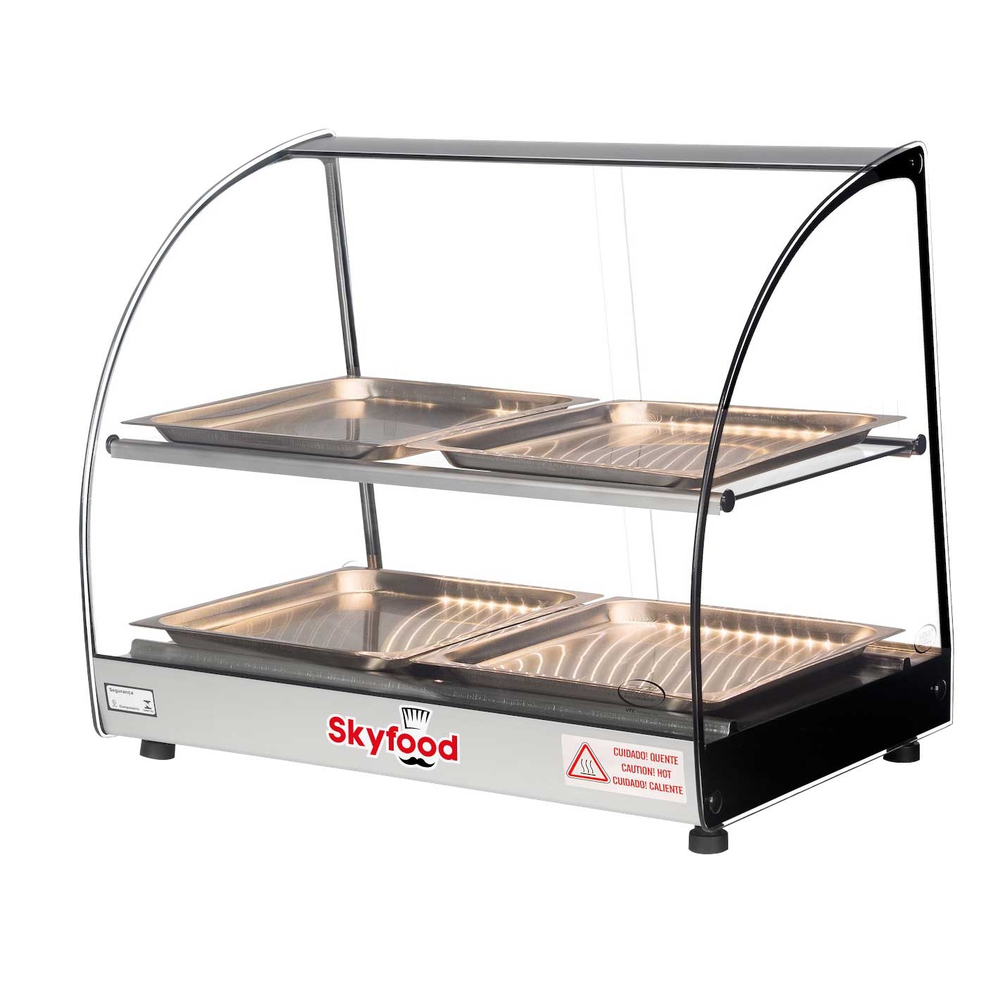 Skyfood Countertop Food Warmer Display Case with Two Shelves, 22 1/2 x 17 3/4 x 19 3/4 inch