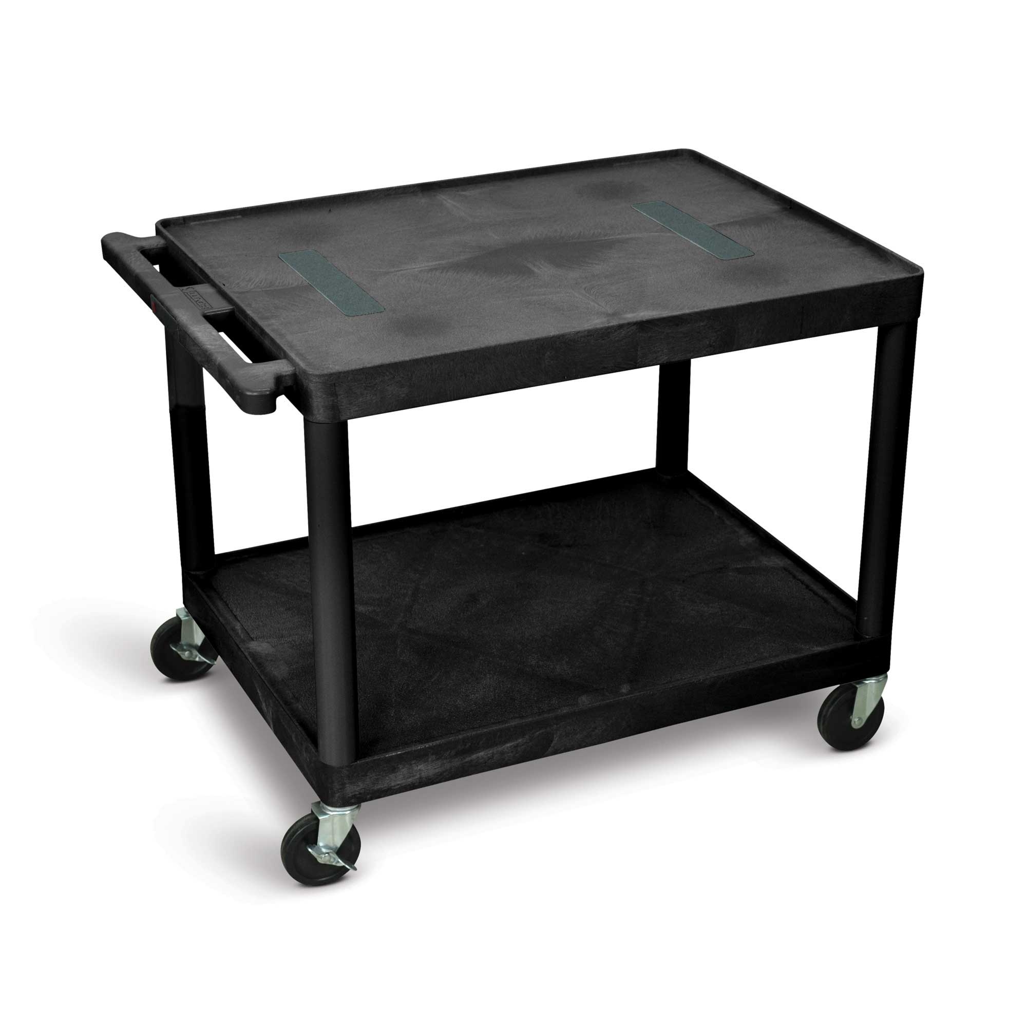 Luxor Black Heavy Duty Two Shelf AV Cart, 32 x 24 x 27