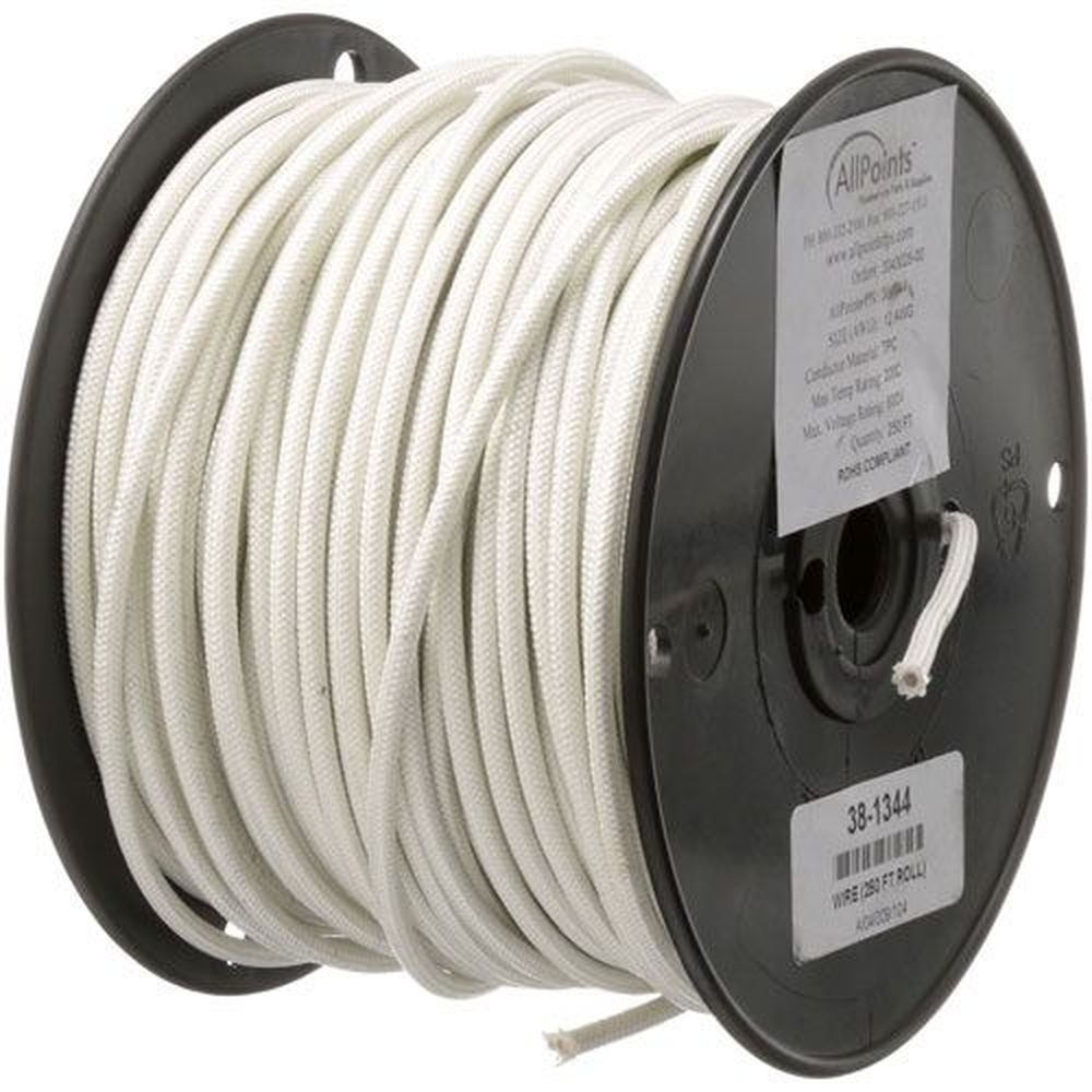 AllPoints ALL381344 12 Gauge SF2 White High Temperature Wire, 250 Feet Roll