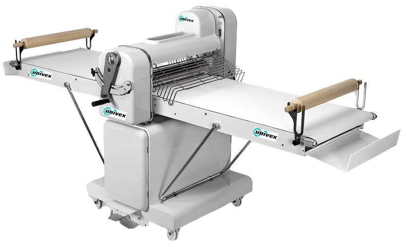 Univex Floor Model 3 Phase 220 Volt Reversible Dough Sheeter, 146 inch Long