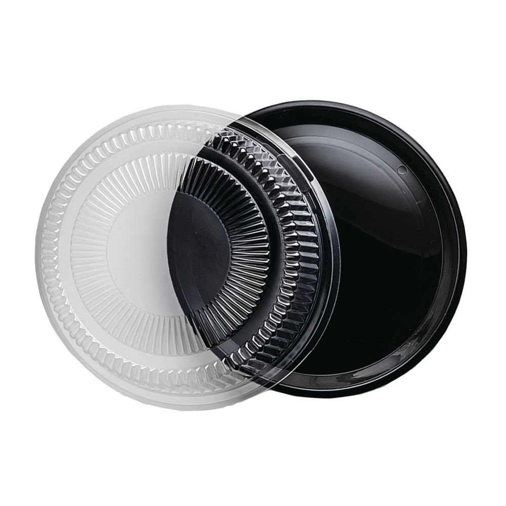 Northwest Enterprises Party Essentials 16 inch Black Tray with Lid -- 12 set per case