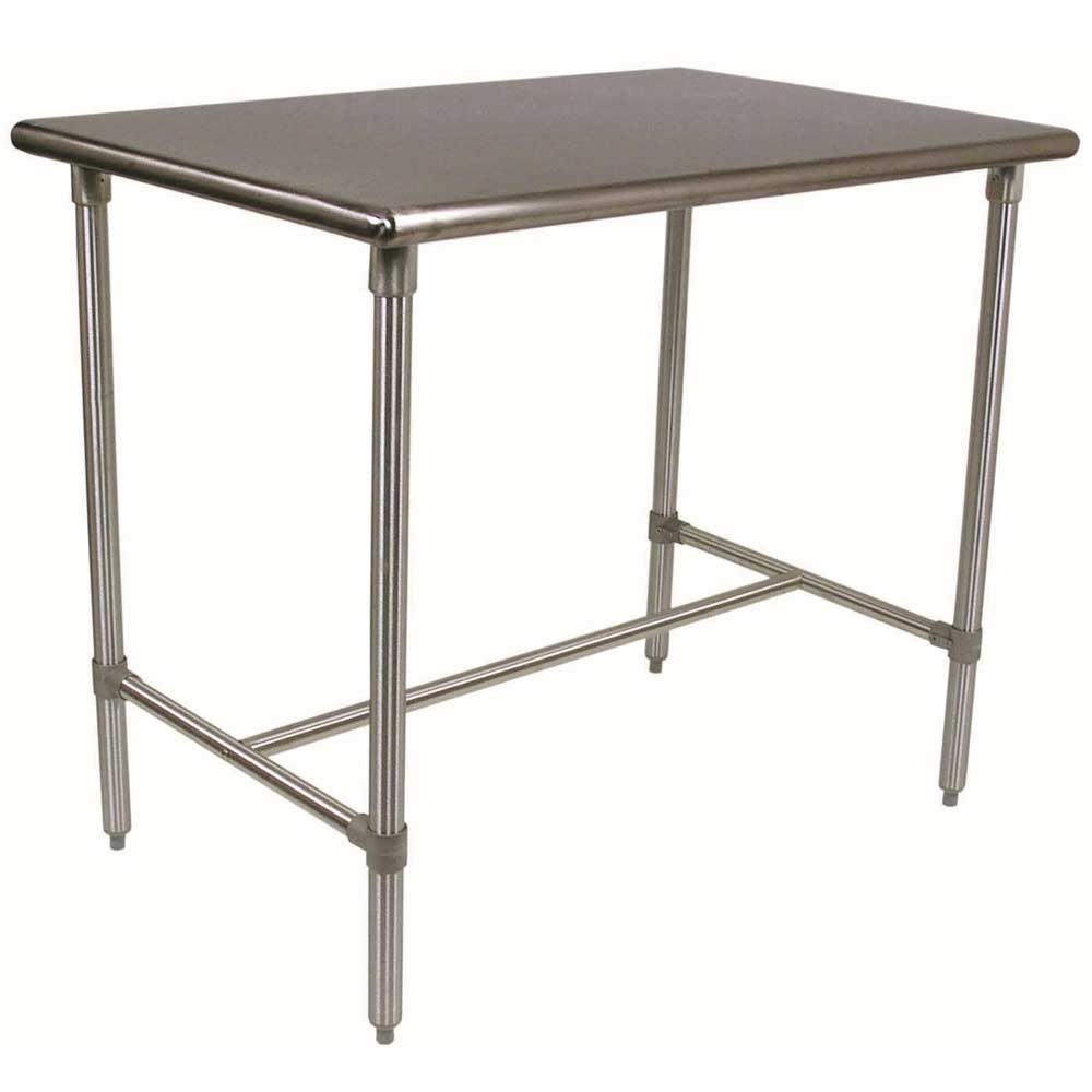 John Boos 16 Gauge Stainless Steel Cucina Classico Table with 5 inch Locking Casters Center Bracing, 48 x 24 x 40 inch.