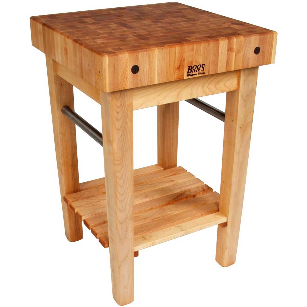 John Boos Cream Finish Maple Pro Prep Block with Stainless Steel Towel Bar, 30 x 24 x 4 inch.