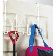 Spectrum White Over the Door Multi Hook Rack, 11.25 x 5.25 x 20 inch.