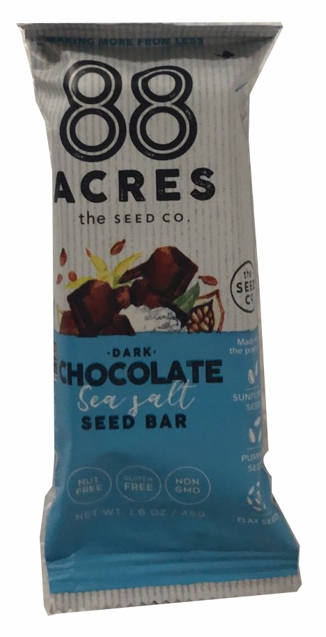 88 Acres Dark Chocolate Sea Salt Seed Bar, 9 bars per pack -- 6 packs per case