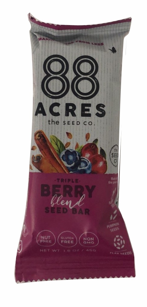 88 Acres Triple Berry Blend Seed Bar, 9 bars per pack -- 6 packs per case