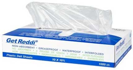 IBS High Density 0.5 mil Clear Plastic Pop-Up Deli Sheet, 8 x 10.75 inch - 1000 count per pack -- 10 packs per case