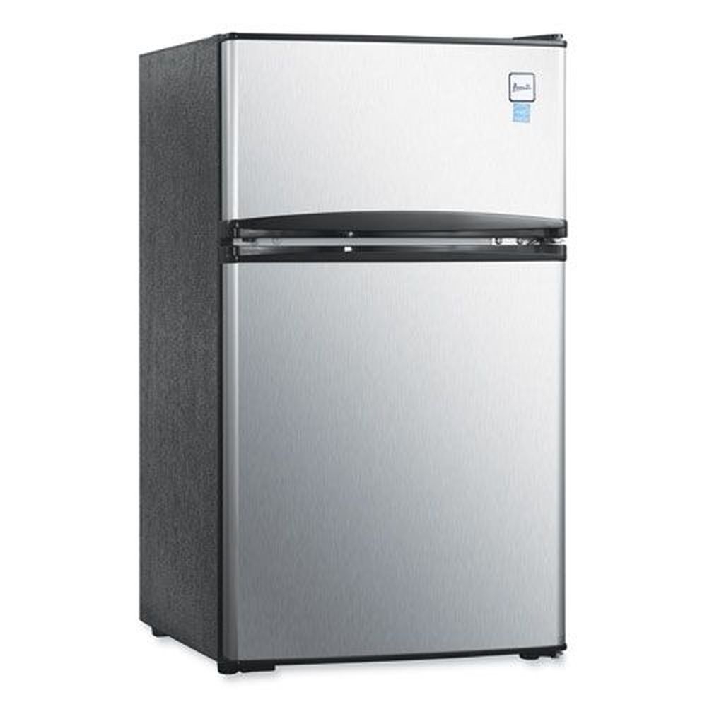 Avanti Black/Stainless Steel Counter-Height Two-Door Refrigerator/Freezer, 3.1 Cubic Feet Capacity