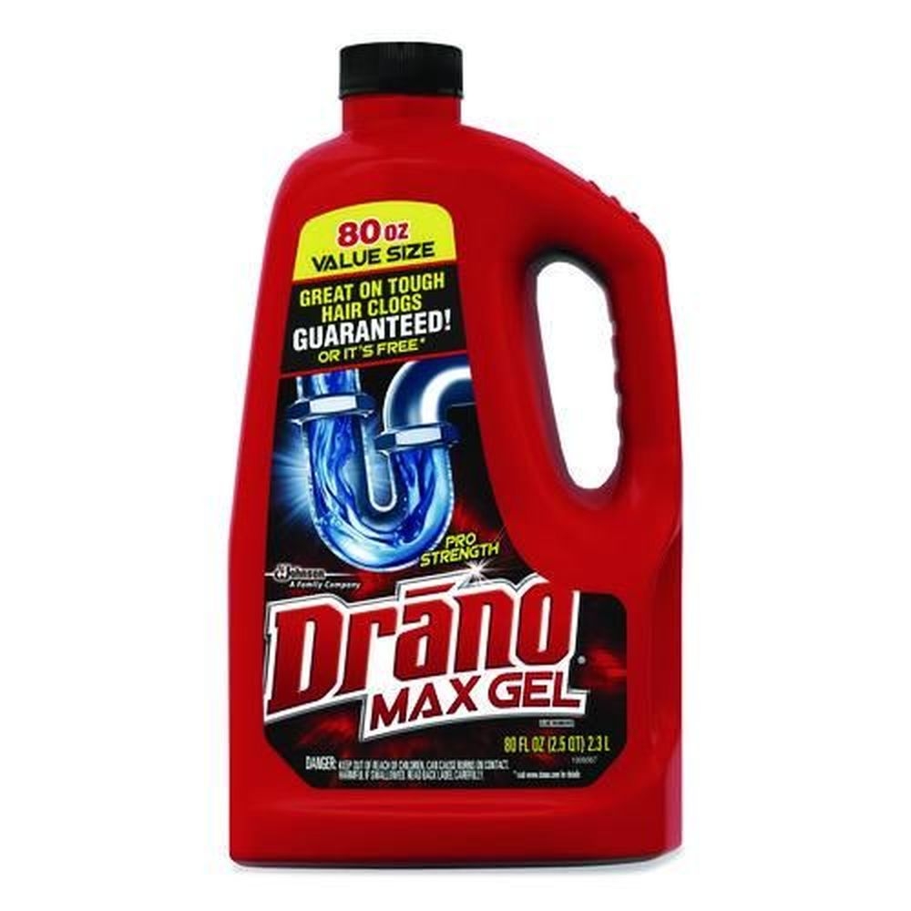 Drano Bleach Scent Max Gel Clog Remover, 80 Ounce Bottle