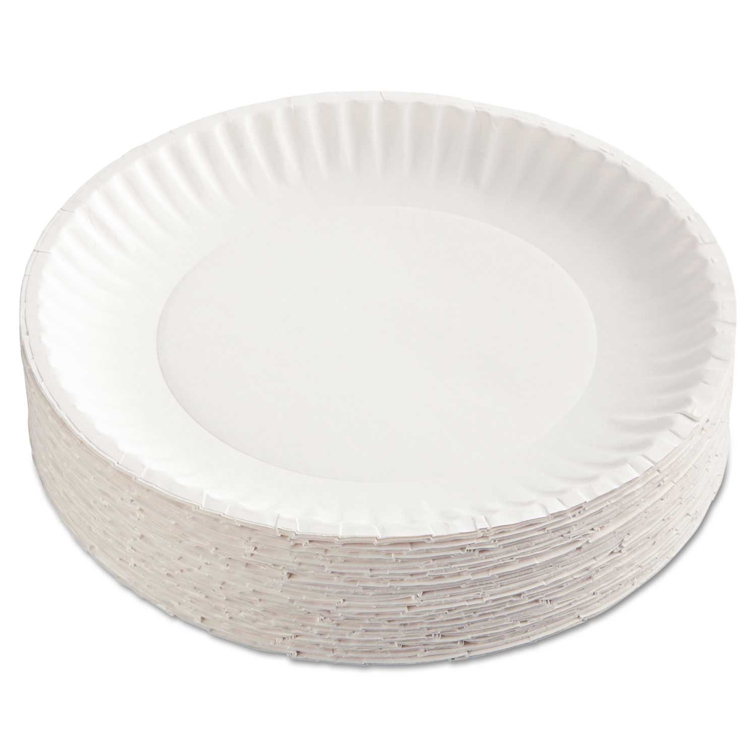 AJM Packaging White Paper Plates, 9 inch Dia - 100 per pack -- 1 pack