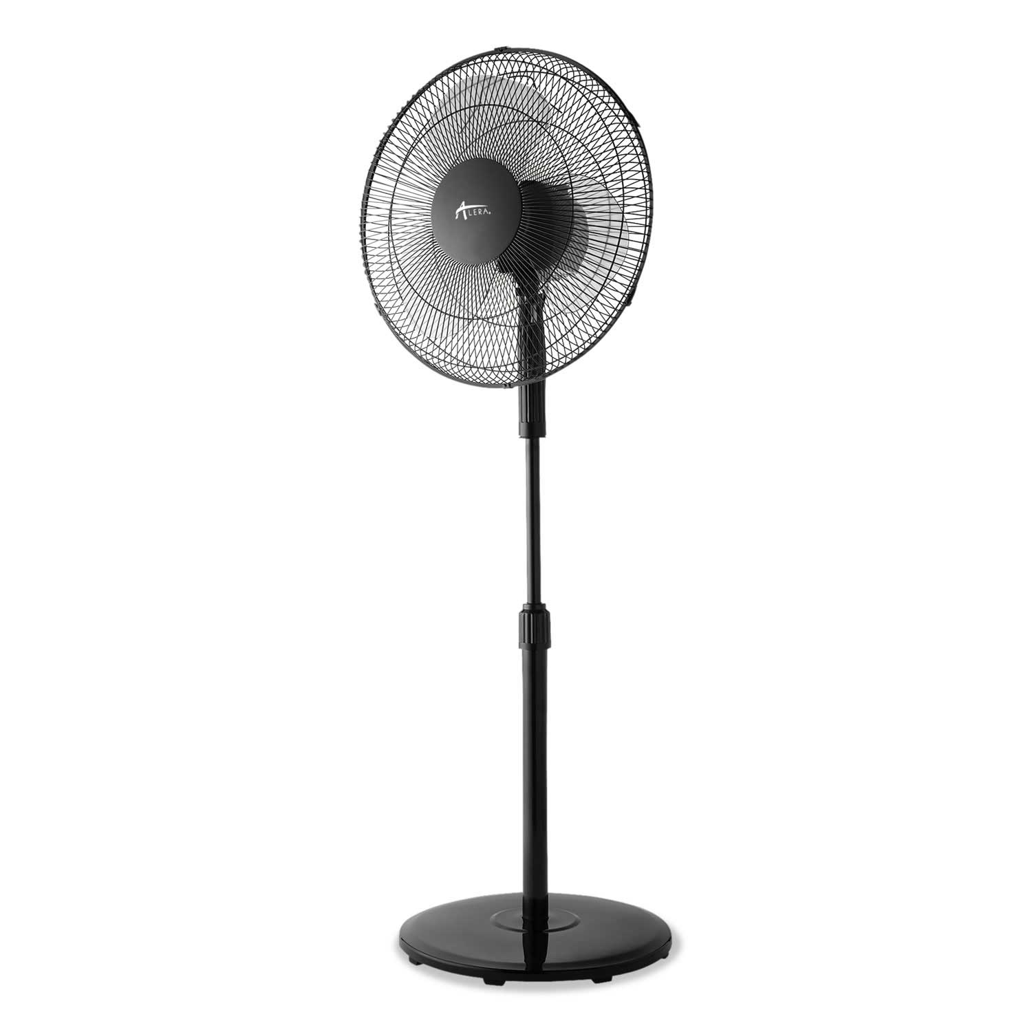 Alera Metal Plastic Black 3-Speed Oscillating Pedestal Stand Fan
