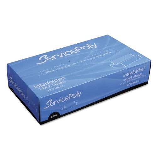 Bagcraft ServicePoly Clear Interfolded Poly Pick Up Sheets, 10 x 10.75 inch -- 10000 per case