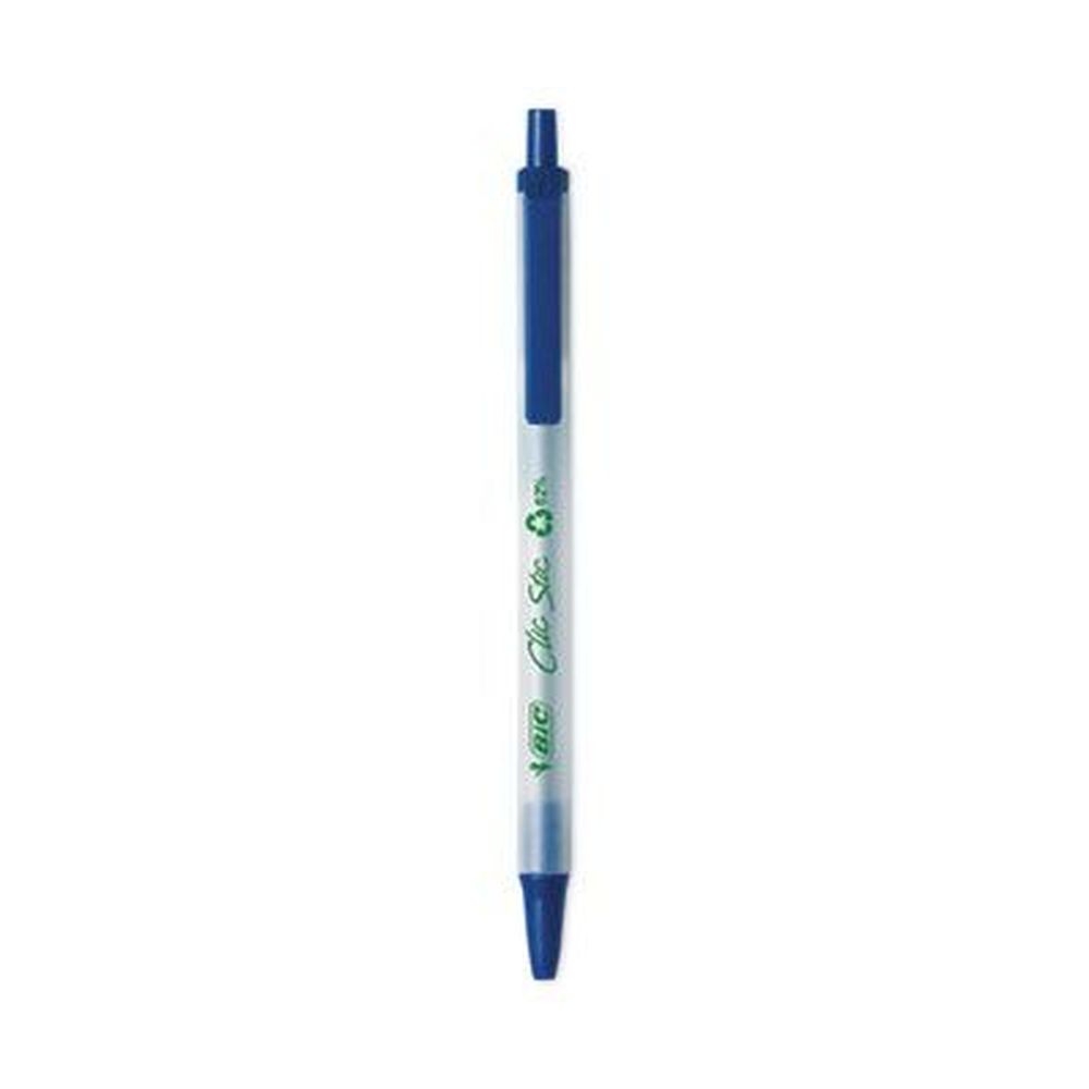 BIC ReVolution Medium 1 mm Retractable Blue Ink/Semi-Clear Barrel Ballpoint Pen -- 48 per pack