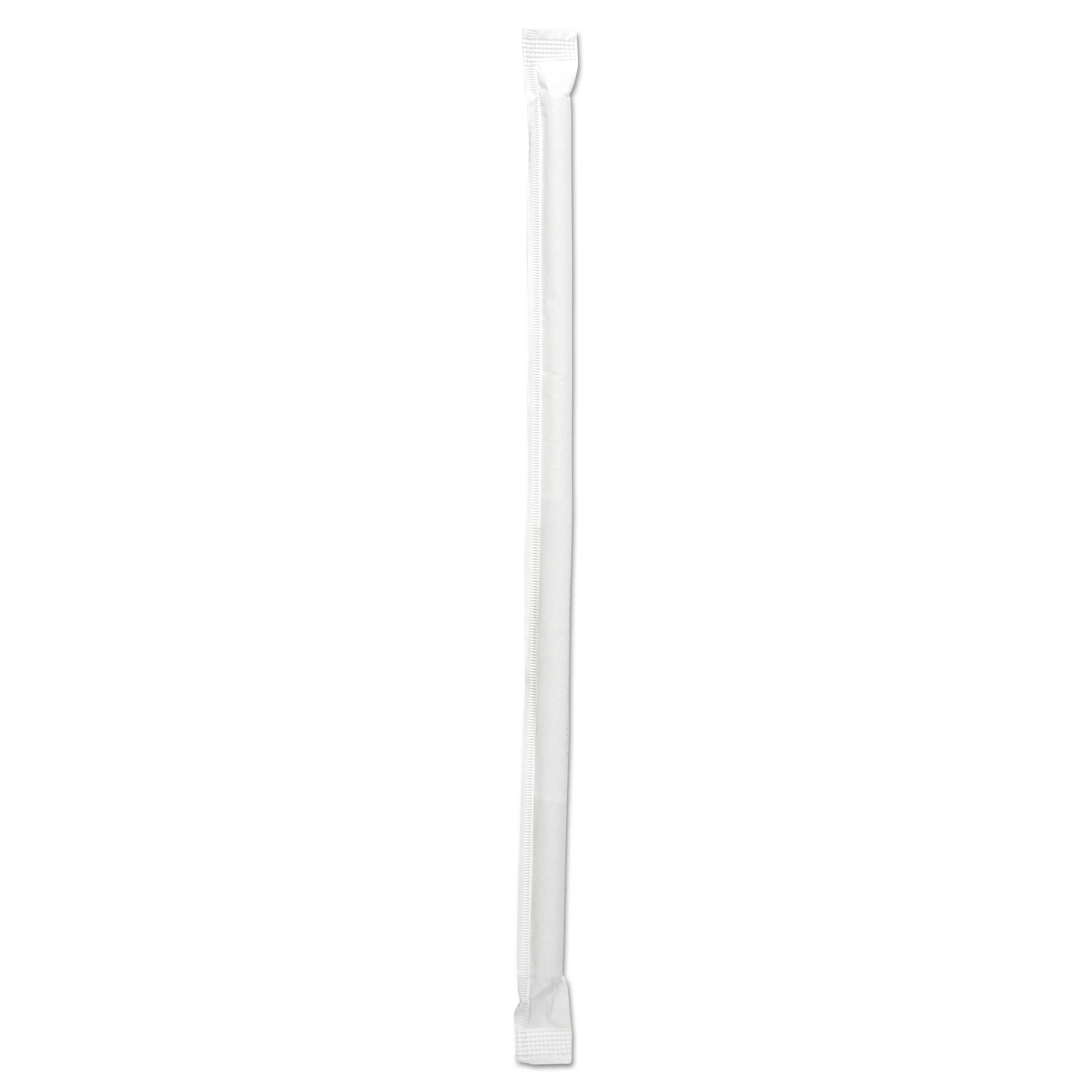 Boardwalk Clear Polypropylene Wrapped Jumbo Straws, 7 3/4 inch -- 12000 per case