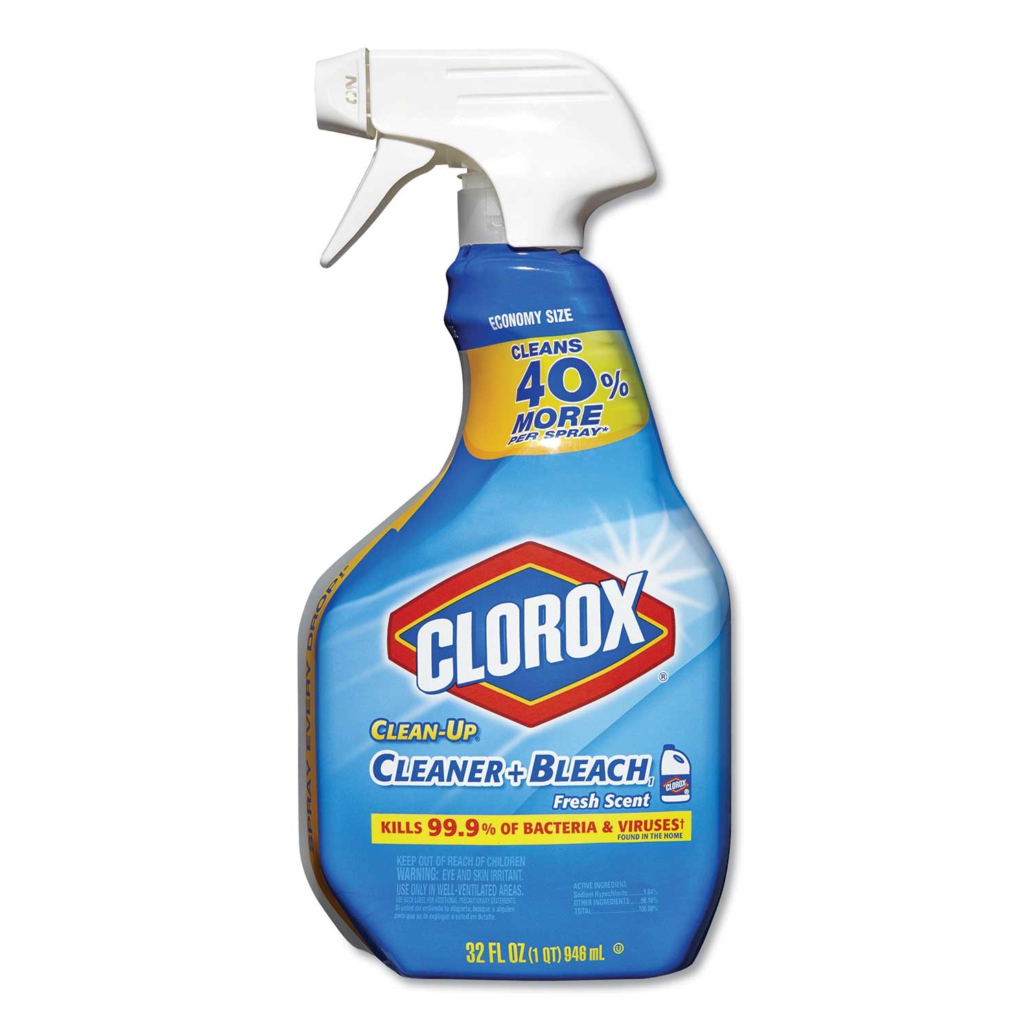 Clorox Fresh Scent Clean-Up All Purpose Cleaner Plus Bleach, 32 Ounce Spray Bottle -- 9 per case