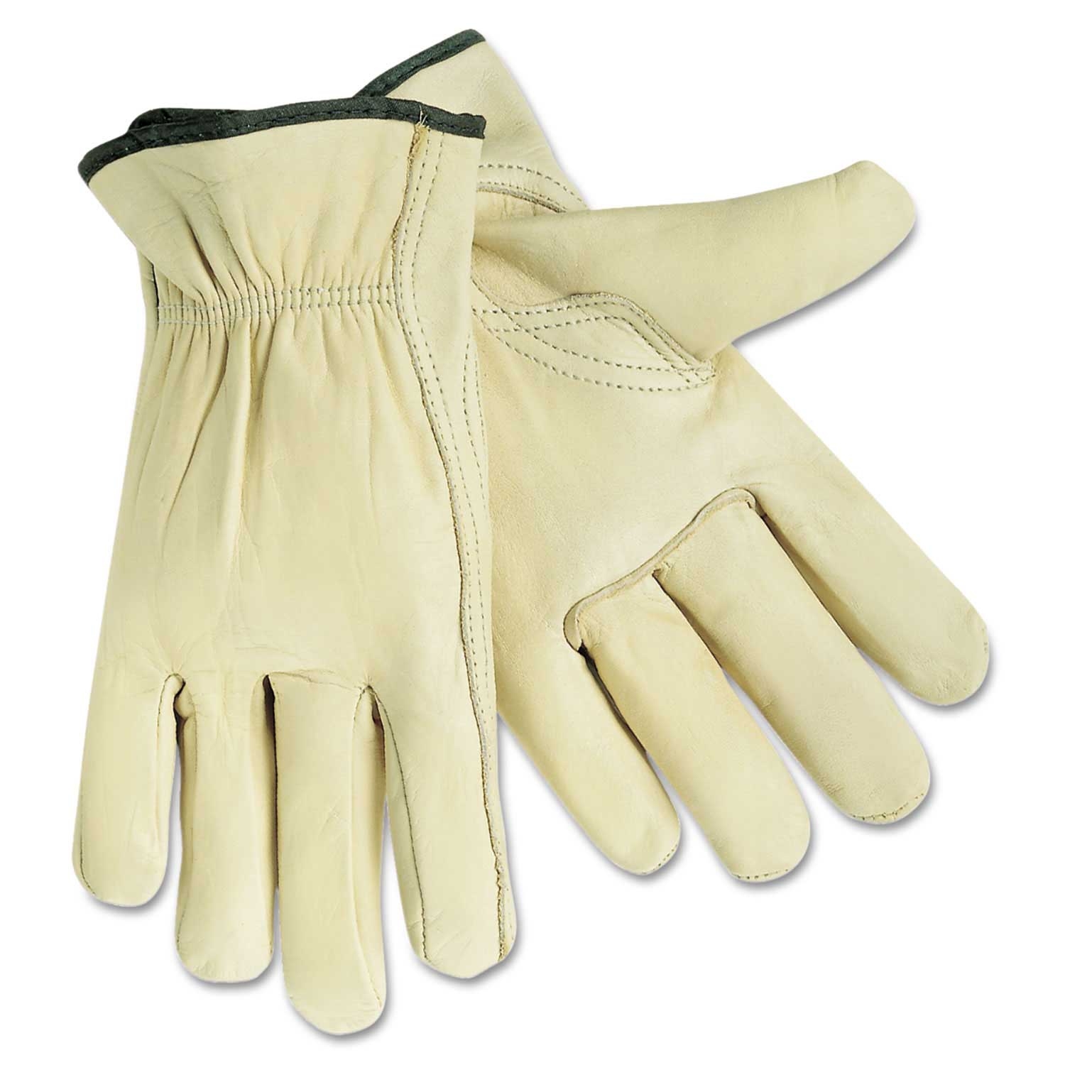 MCR Safety Extra Large Beige Full Leather Cow Grain Gloves -- 1 pair