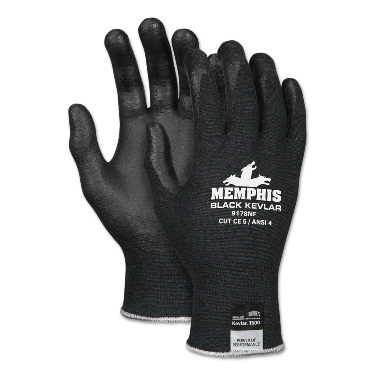 MCR Safety 9178NF Extra Large Black Kevlar Nitrile Foam Gloves, 11 inch Length -- 1 pair