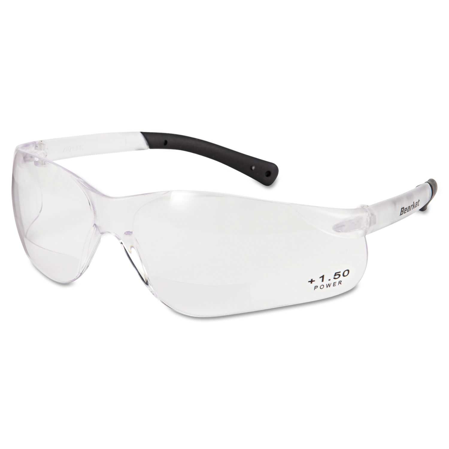 MCR Safety BearKat Clear Frame Polycarbonate Clear Lens Magnifier Safety Glasses