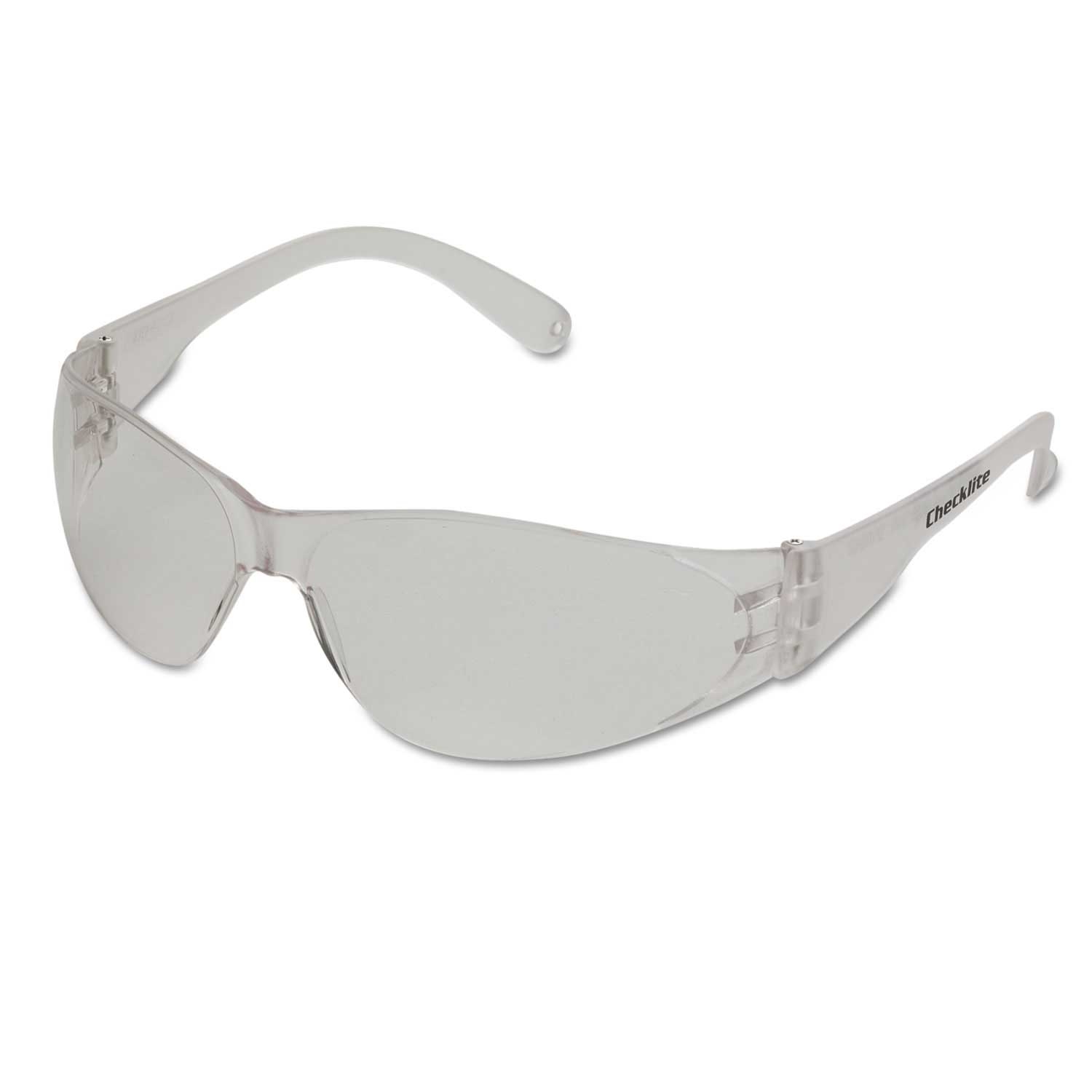 MCR Safety Checklite Clear Frame Polycarbonate Clear Anti-Fog Lens Safety Glasses