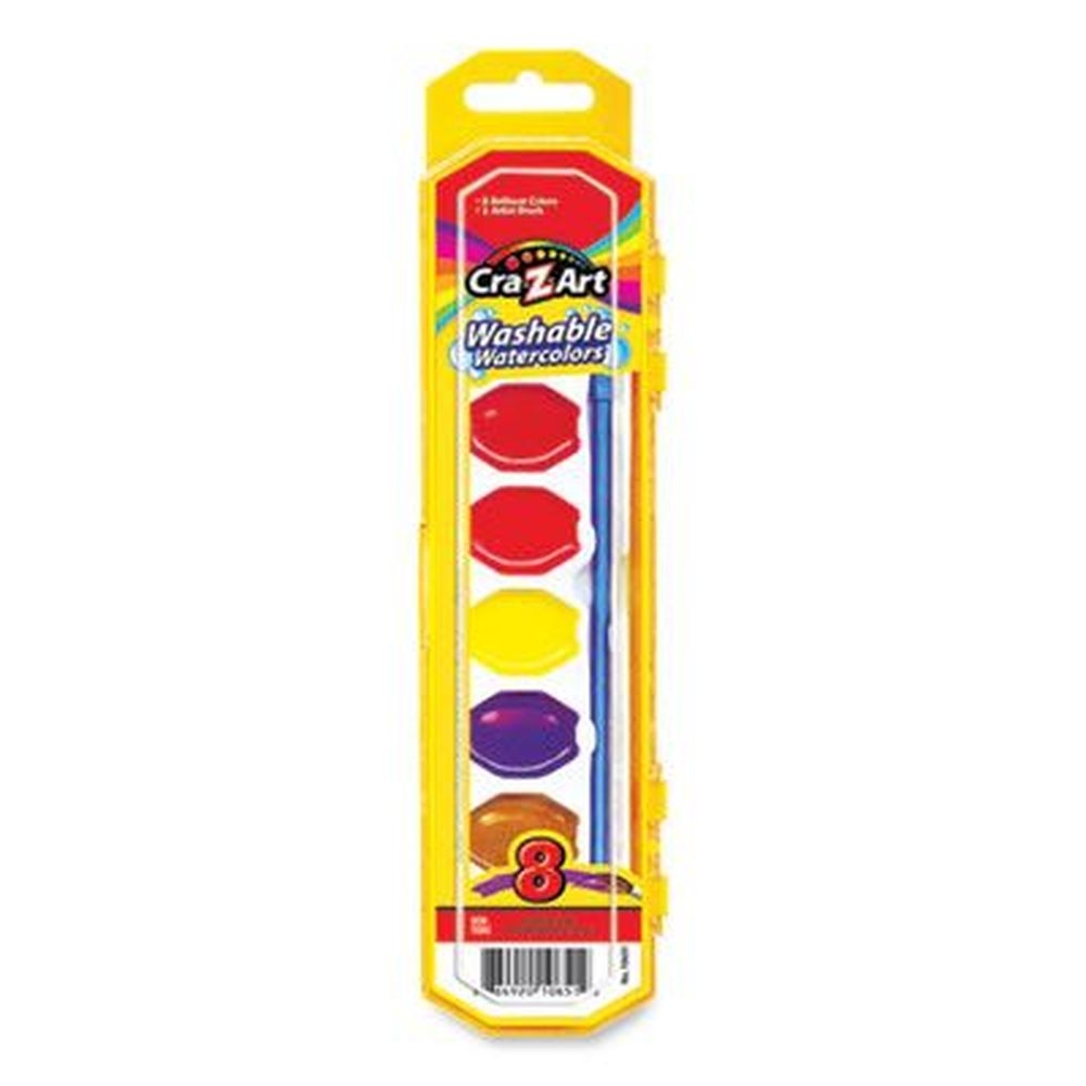 Cra-Z-Art 8 Assorted Colors Washable Watercolors - Palette Tray
