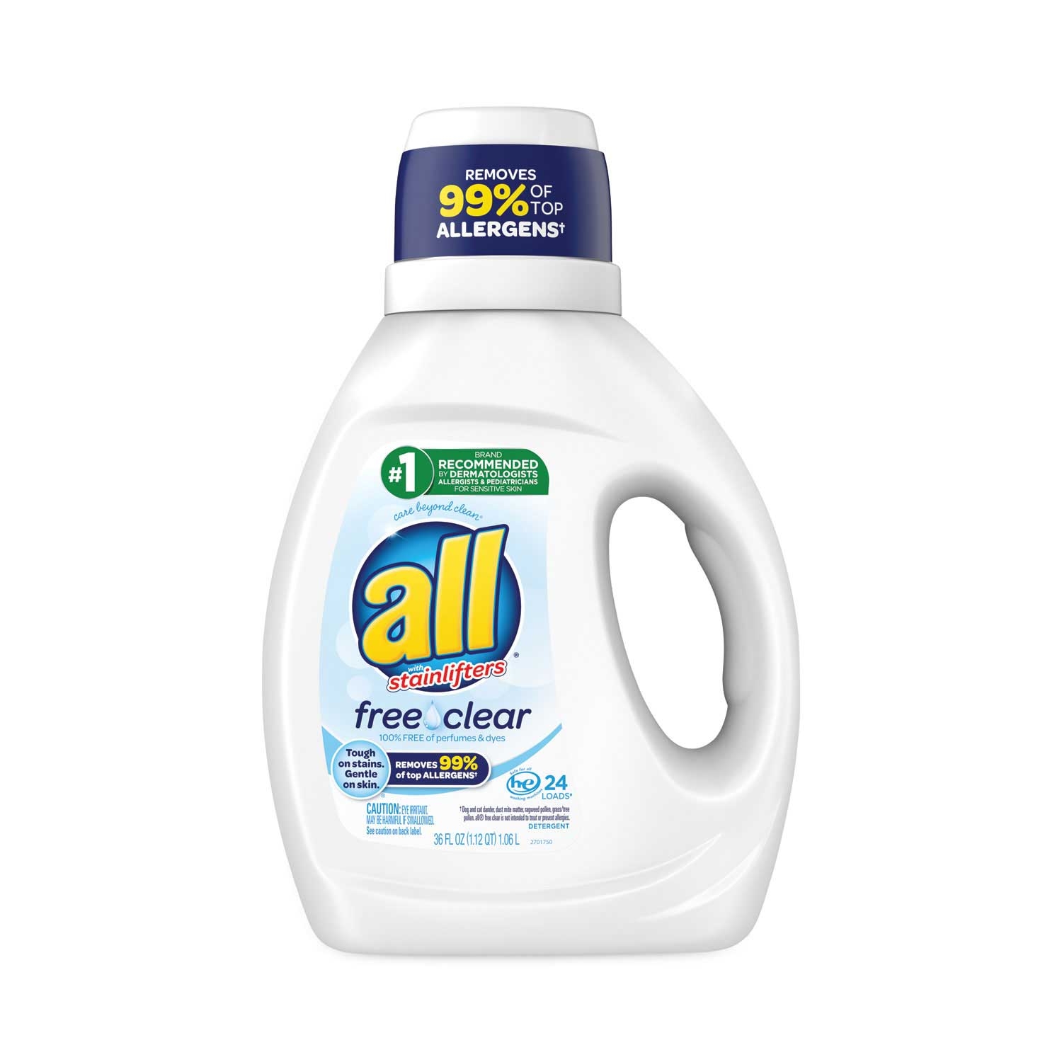 All Ultra Free Clear Unscented Liquid Detergent, 36 Ounce