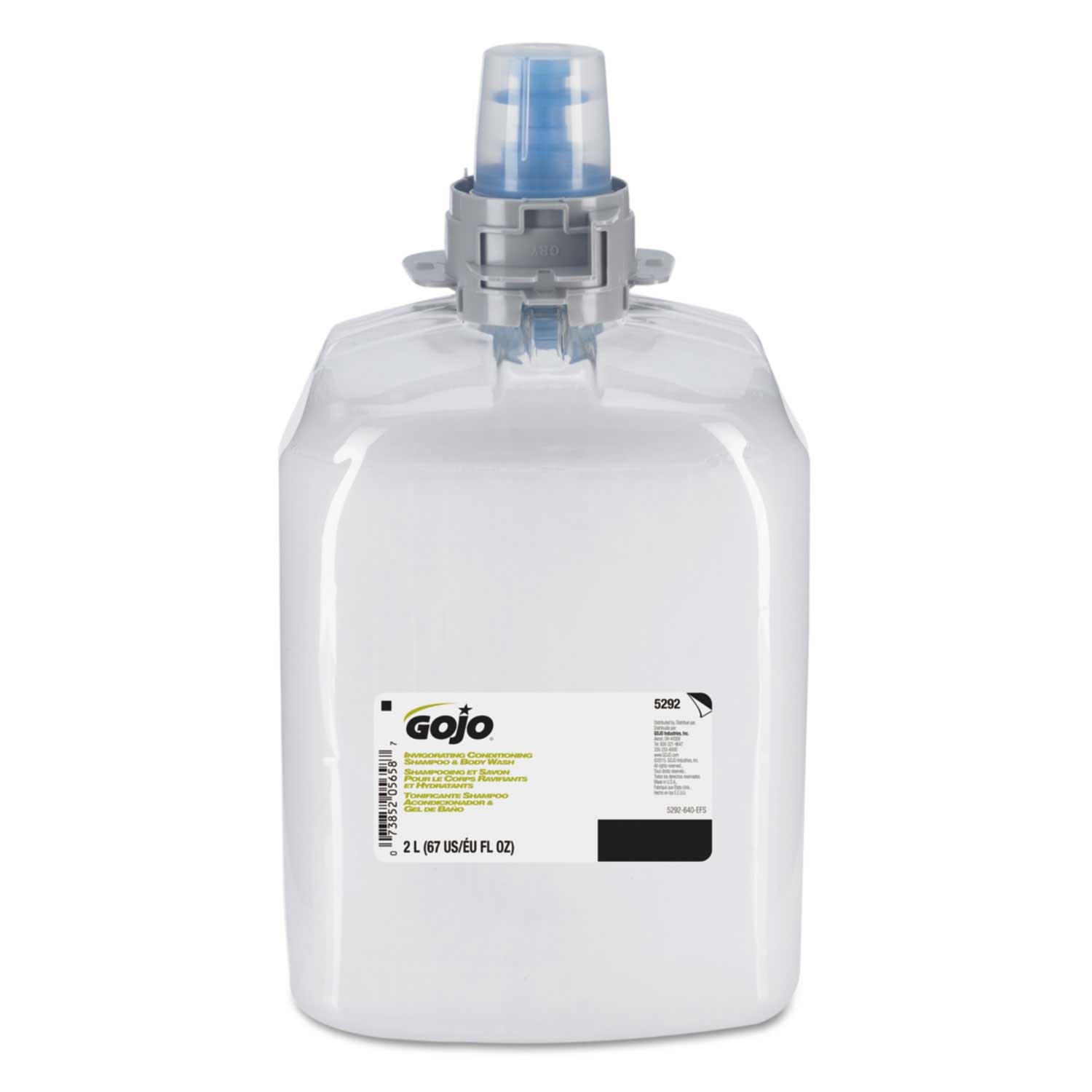 Gojo Botanical Invigorating 3 in 1 Shampoo and Body Wash Refill, 2000 Milliliter -- 2 per case