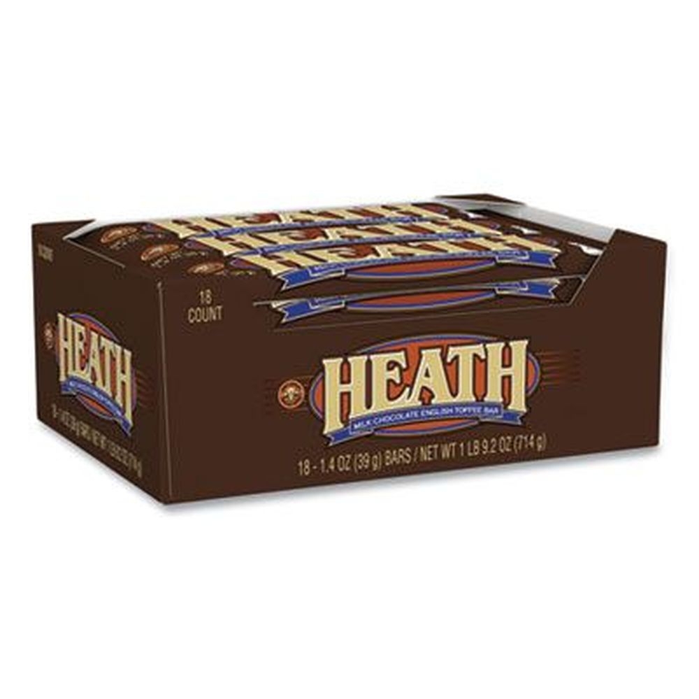 Heath Milk Chocolate English Toffee Candy Bar, 1.4 Ounce Bar -- 18 bars per box