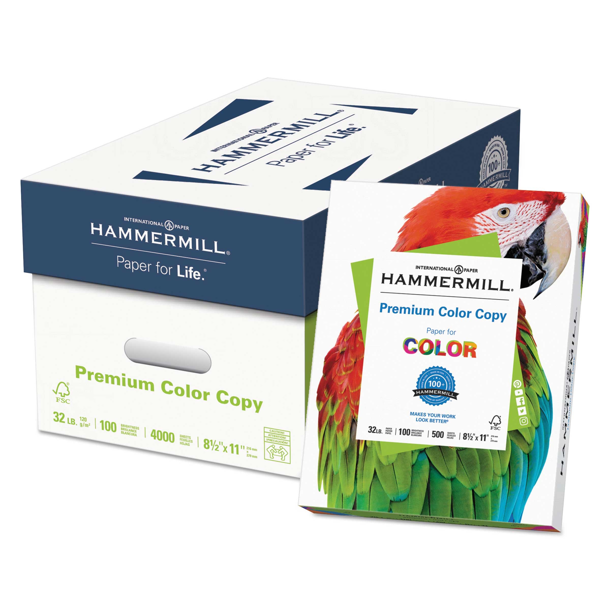 Hammermill Photo White Premium Color Copy Print Paper, 8.5 x 11 inch - 500 per reem -- 1 reem per case