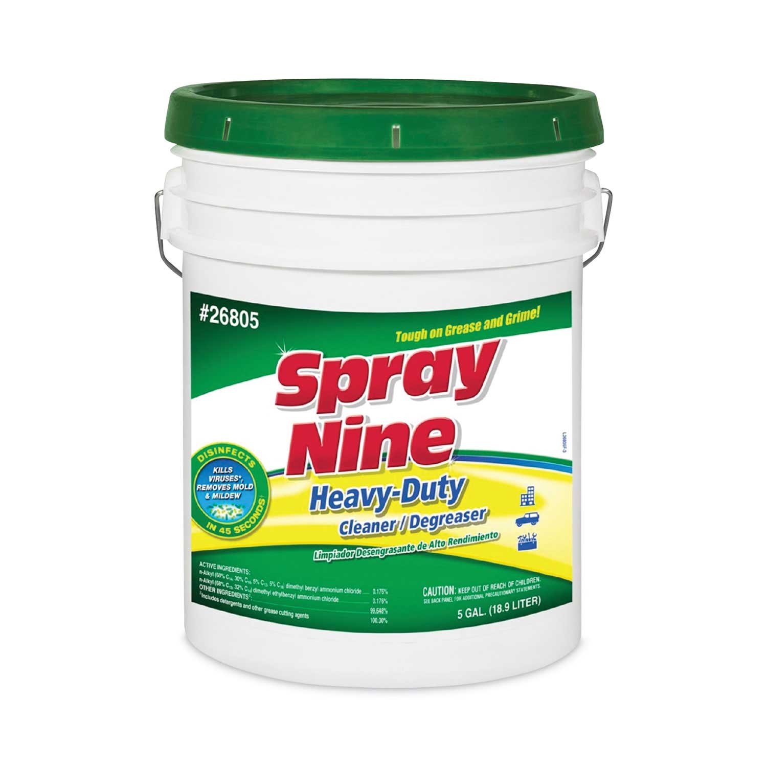 Spray Nine Citrus Scent Heavy Duty Cleaner/Degreaser/Disinfectant, 5 Gallon Pail
