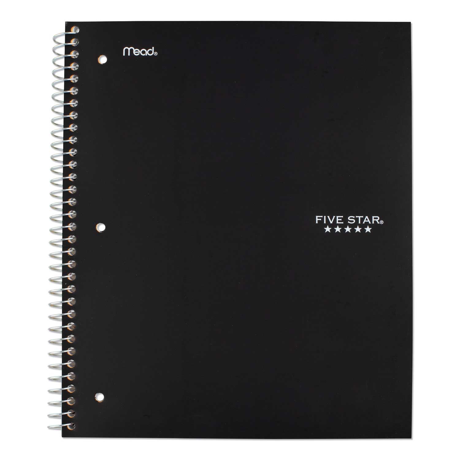 Five Star Black Cover 1 Subject Medium / College Rule 100 Sheets Wirebound Notebook, 11 x 8.5 inch