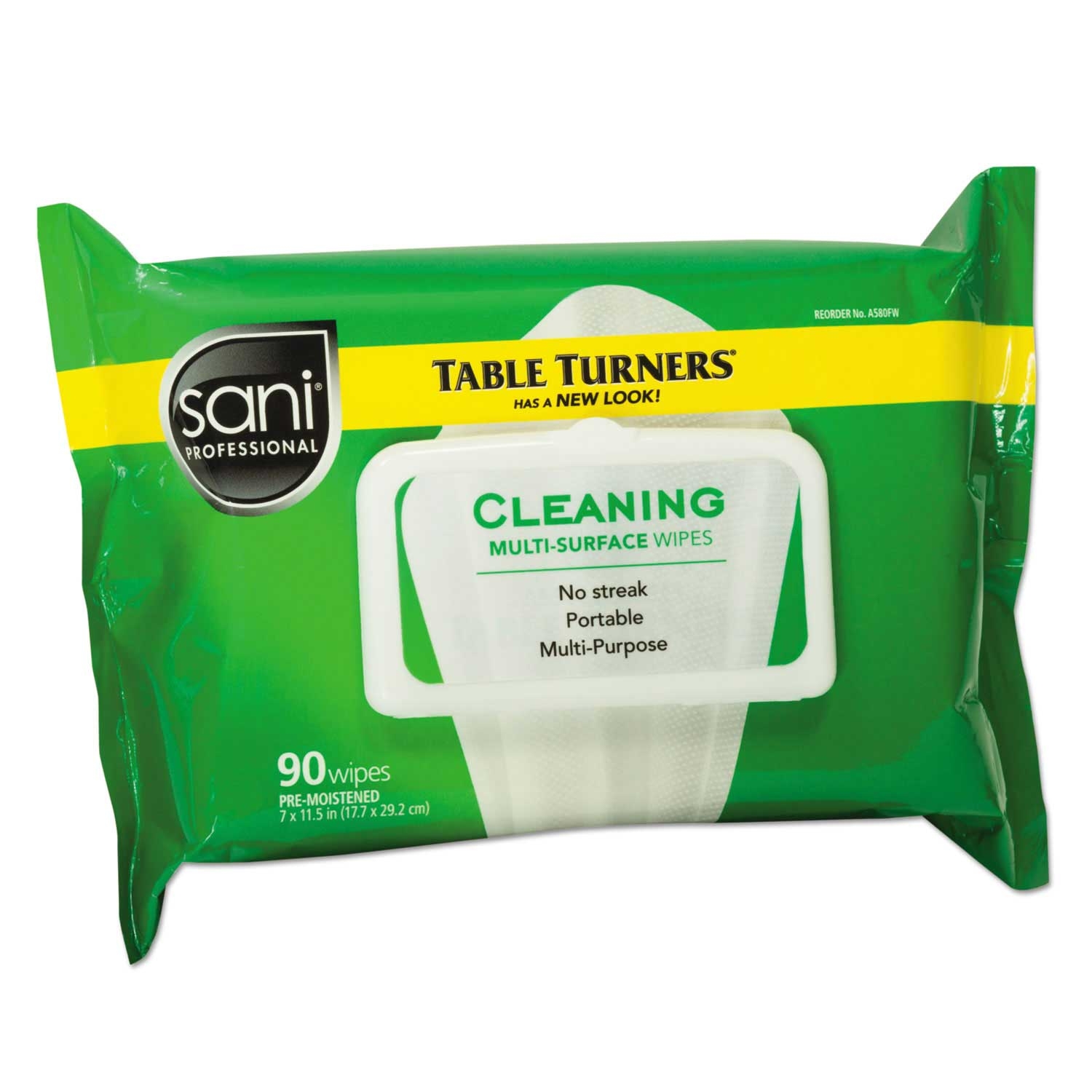 Sani Professional White Multi-Surface Cleaning Wipe, 11 1/2 x 7 inch - 90 count per pack -- 12 packs per case