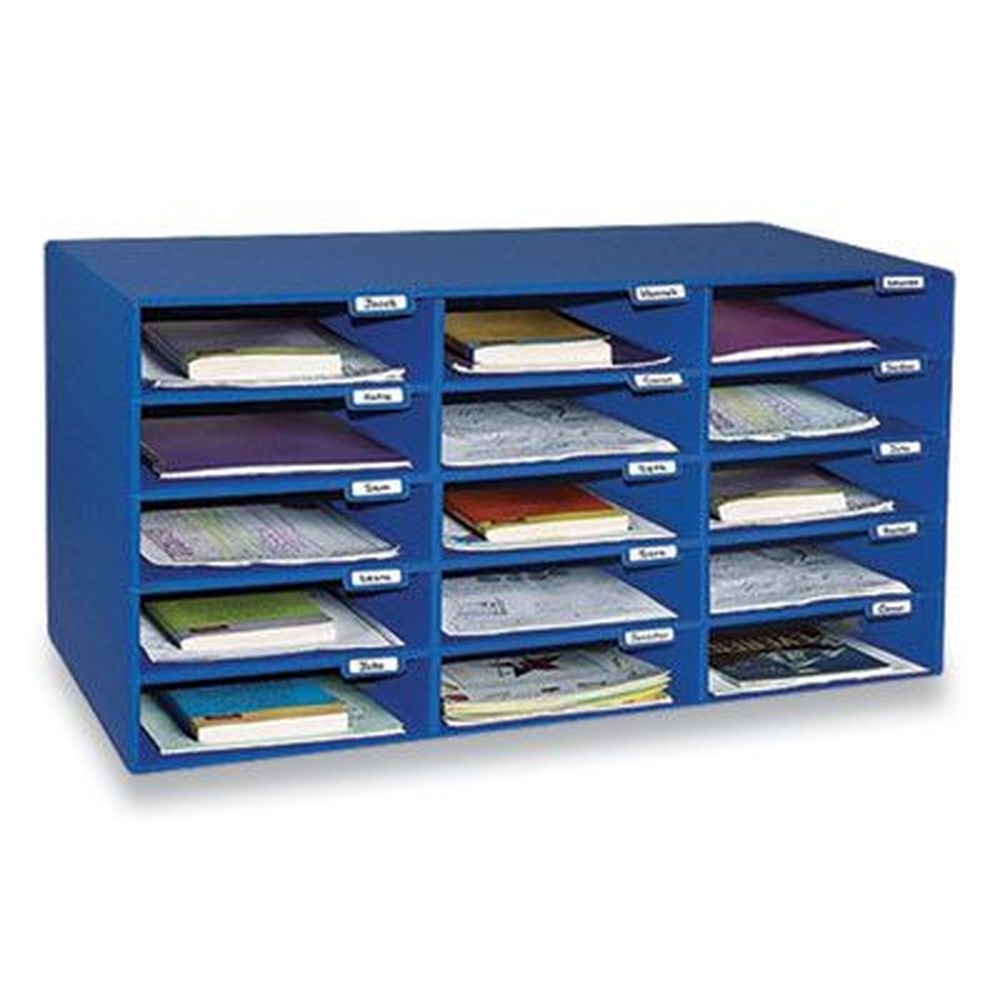 Pacon Blue Classroom Keepers Corrugated Mailbox, 31.5 x 12.88 x 16.38 inch