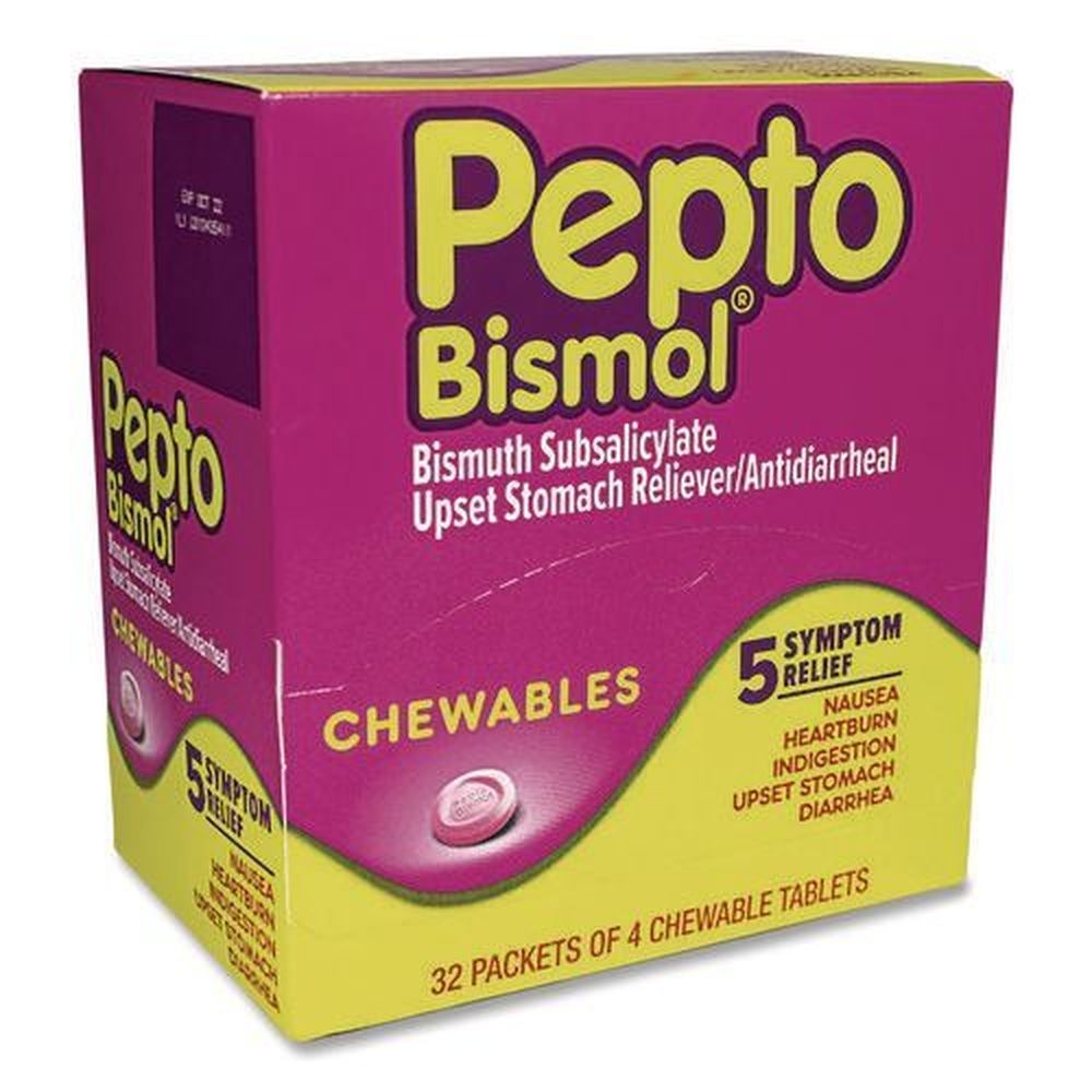 Pepto Bismol Original Flavor Chewable Tablets, 128 count box