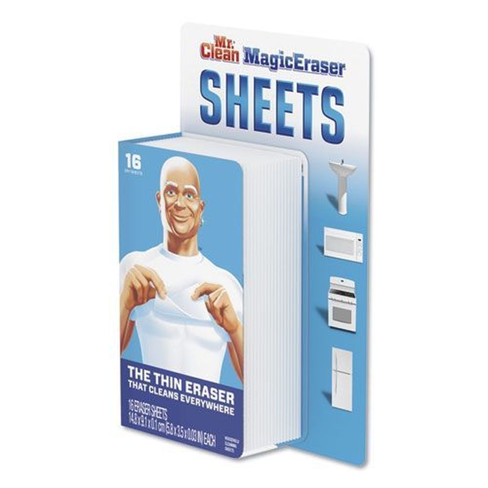 Mr Clean 0.03 inch Thick White Magic Eraser Sheet, 16 count
