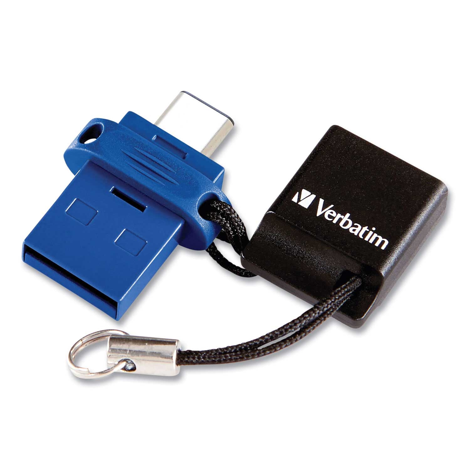 Verbatim Store N Go Blue Dual USB 3.0 Flash Drive for USB C Devices, 64 GB Capacity