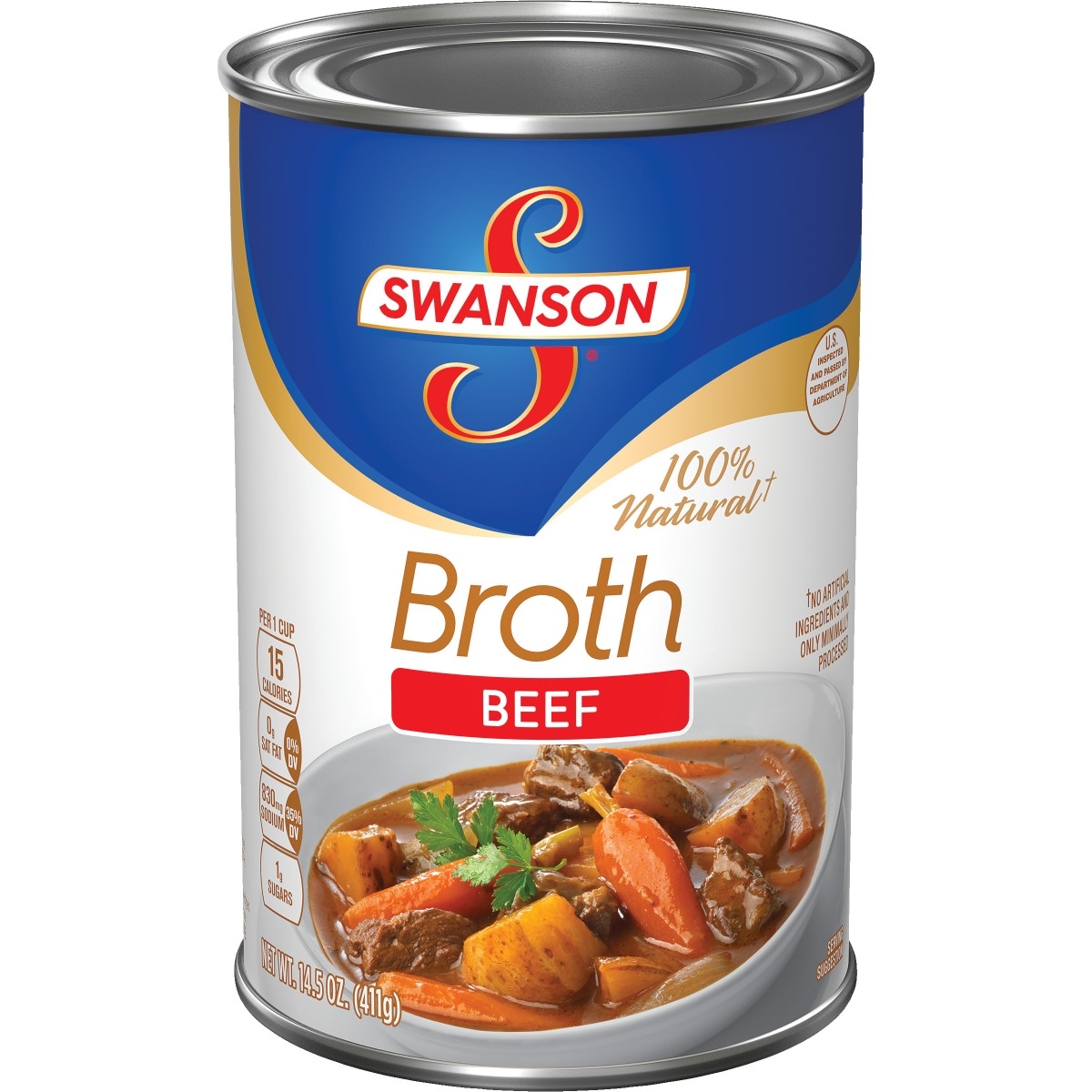 Swanson Beef Broth - 14.5 oz. can, 24 per case