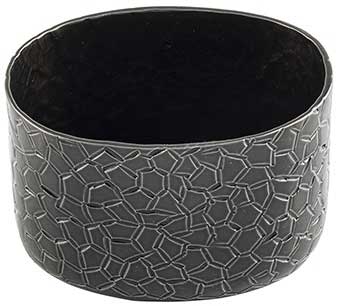 Tablecraft Crackle Collection Black Powder Coated Finish Oval Sugar Packet Holder, 3.25 x 2.375 x 2.125 inch