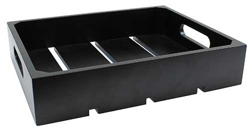 Tablecraft Black Rubberwood Full Size Gastronorm Display Crate, 20.75 x 12.75 x 2.75 inch