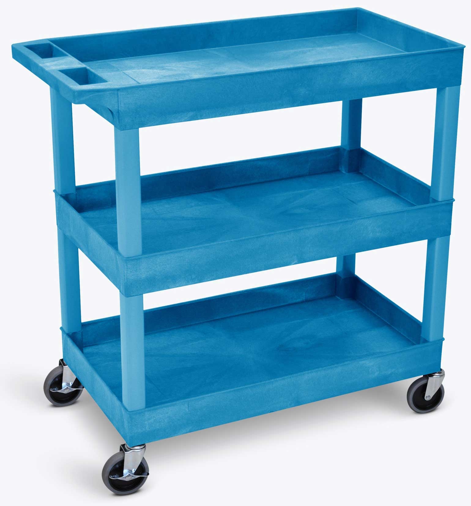 Luxor Blue Three 32 x 18 inch Tub Shelves Cart