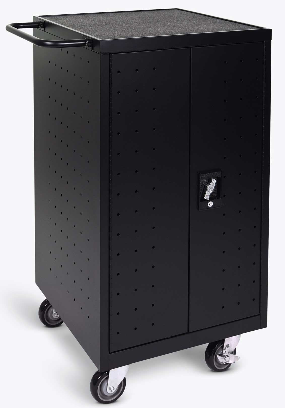 Luxor Black 18-Laptop / Chromebook Charging Cart, 25 x 21.25 x 39.75 inch Height