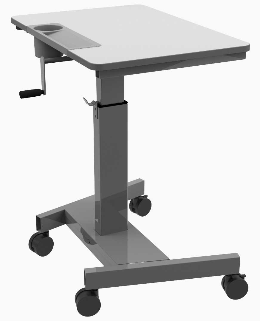 Luxor Black Student Sit Stand Desk with Crank Handle, 27.5 x 19.5 x 29 to 42 inch Height