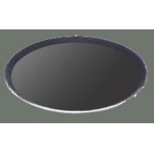 Winco Brown Round Rubber Lined Easy Hold Tray, 11 x 11 x 0.75 inch.