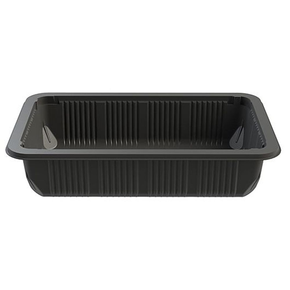 Polypropylene Black 65 Ounce Processor Tray with Wide Rim No Film