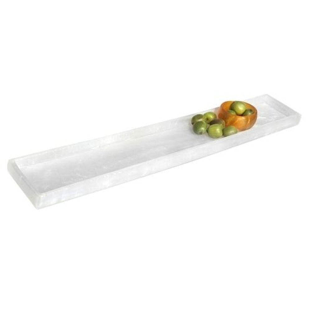 Charger Shell Resin Rectangle Tray, 23.5 inch