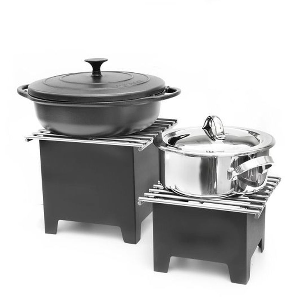 Black Teflon Mini Riser with Grill, 9.0 x 9.0 x 9.0 inch