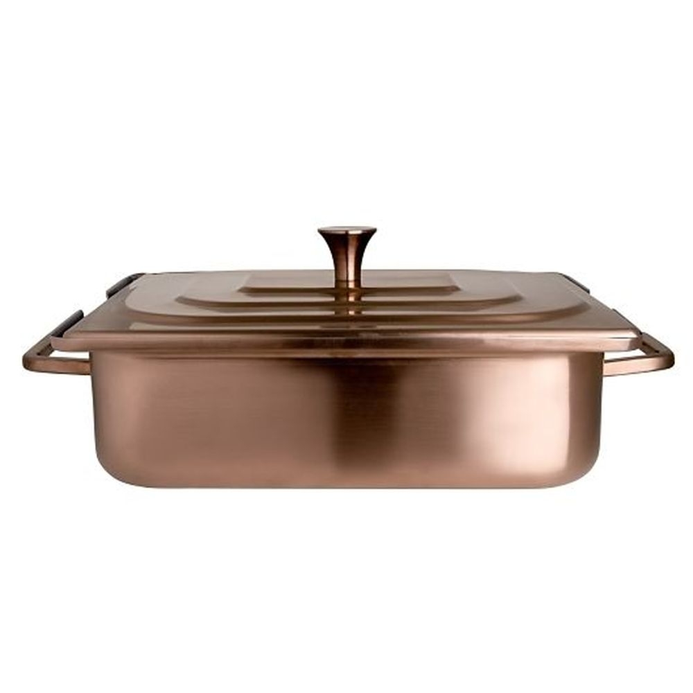 Stainless Steel Bronze Rectangle Homestyle Chafer, 4 Quart Capacity