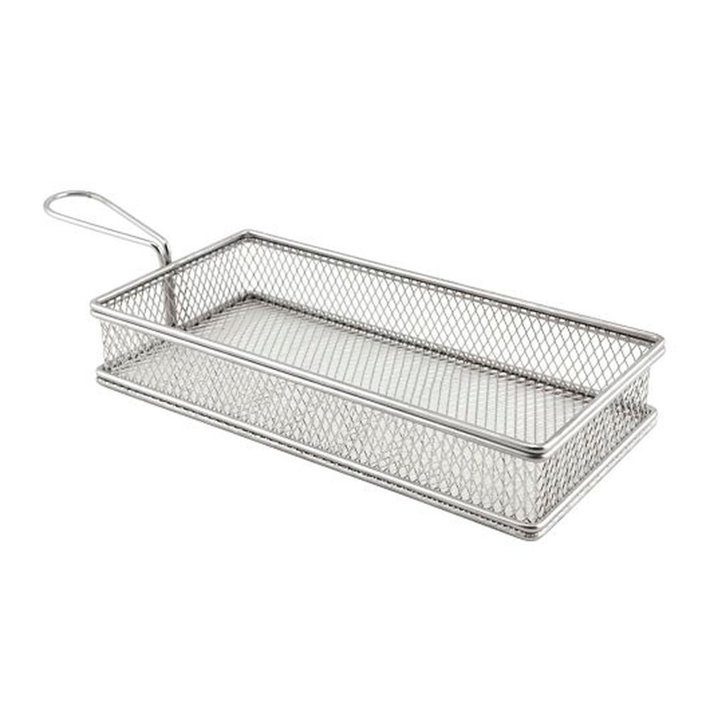 Stainless Steel 13 3/8 inch Rectangle Large Serving Basket, 6 count