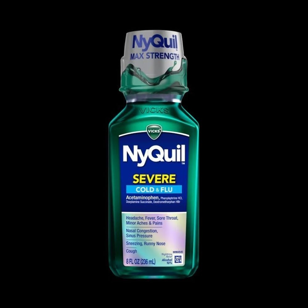 Severe Maximum Strength Cough Cold and Flu Nighttime Relief Liquid