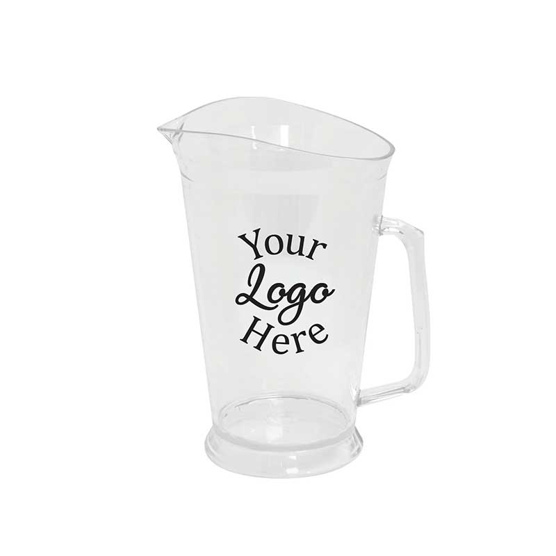 Clear Crystal Styrene Pitcher with 2 COLOR Custom Logo